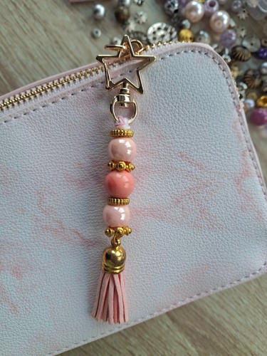 Mini pink bag tag - tag, charm