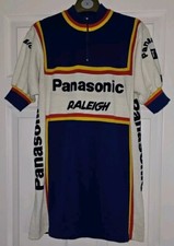 RALEIGH PANASONIC VINTAGE WOOLEN STYLE S/S CYCLING JERSEY SIZE MEDIUM 36" CHEST 