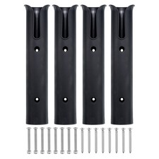 4 Pack Fishing Rod Holder Plastic Boat Rod Bracket Tube Rack Wall/Side Mounted