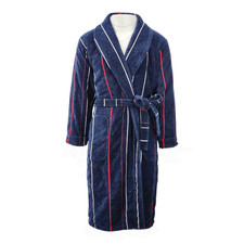 M&S Men's Navy Mix Striped Men's Dressing Gown