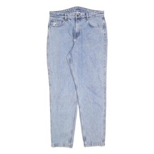 KARL KANI Mens Regular Fit Blue Denim Raw Jeans W35 L32 Classic Cotton Blend Zip