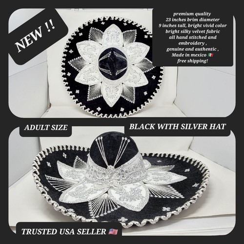 Black and silver adult charro - and,