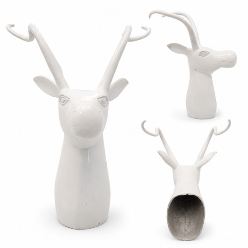 White cast metal antelope - white,