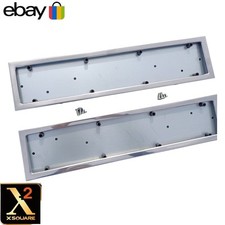2 x Super Chrome Car Number Plates Surrounds Holder for any Car Van 100% Metal