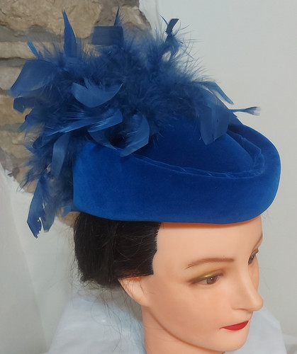 Vintage royal blue - royal, pillbox