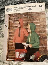 Vintage Knitting Patterns - Sunbeam 66 - Knitted Hooded Jumpers 20-24”
