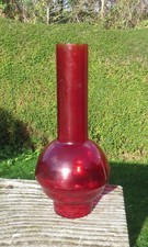 Glass Oil Lamp Chimney - Red