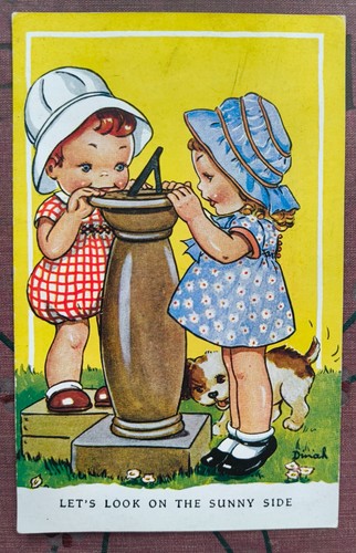 Young boy girl view sundial - young,