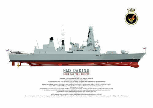 Hms daring size art print - a4,