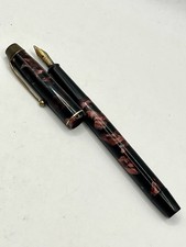 Onoto the Pen de La Rue Fountain Pen 14ct Gold Nib Red Marble Fountain Pen