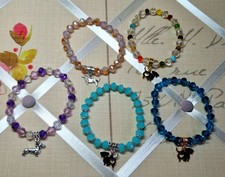 Dachshund Dog Butt Glass Beaded Bracelet with Charm Puppy Handmade Choose Colour