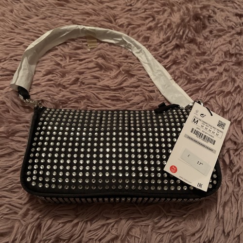 Zara clutch bag with - with, diamante