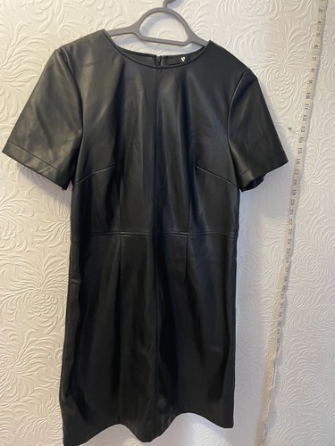 Very black faux - leather, shift
