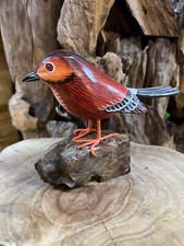 Carved Wooden Garden Bird