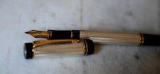 Fountain Pen Parker Duofold International Solid Silver 925 - Solid Gold 18K Nib