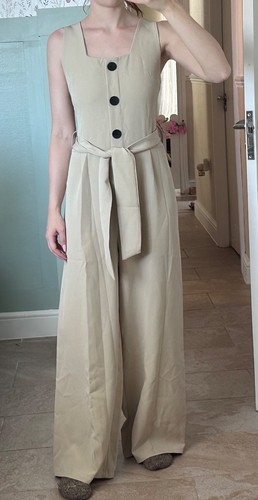 Nasty gal beige jumpsuit size