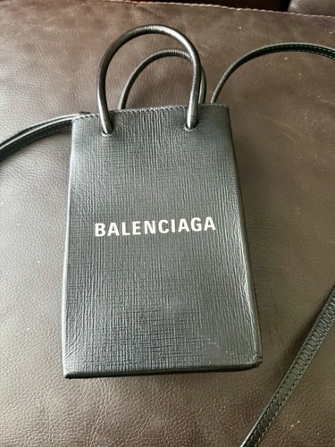 Balenciaga black leather mini - black,
