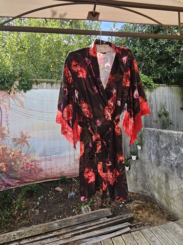 Ladies kimono robe floral - kimono,