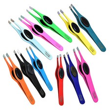 PROFESSIONAL SLANTED GRIPPY EYEBROW TWEEZERS HAIR BEAUTY TWEEZER GRIPPED