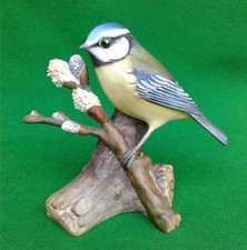 ASHMOR CHINA OF WORCESTER - BLUE TIT ON STUMP. 