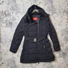 Mango Duck Down Puffer Jacket Women's Medium Black Feather Lined  Full Zip A