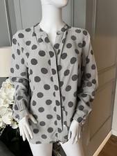 Jaeger Shirt Blouse UK 14 100% Silk Long Sleeve Top