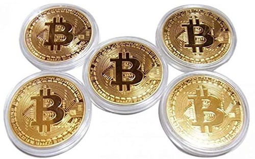 Bitcoin coin set - gold, coins