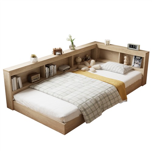 Wooden storage bed frame - storage,