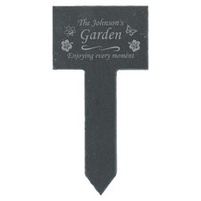 Personalised Slate Plant Markers for Garden Plant Flower Pots Laser Engraved Cus