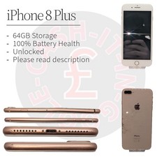 Apple iPhone 8 Plus | 64GB | Gold | 100% Battery Health | Unlocked | Read Desc |