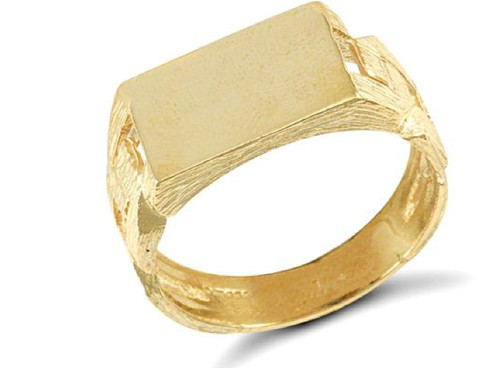 9ct yellow gold - , rectangular