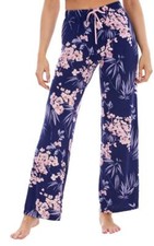 Ladies Blue Floral PJ'S Pyjama Bottoms Nightwear-DIFFERENT LEG LENGTHS AVAILABLE