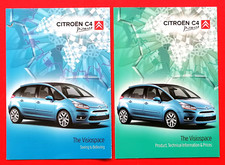 2 x 2007 CITROEN C4 PICASSO Sales Brochures - Colours Data Alloys VTR+ Exc SX LX