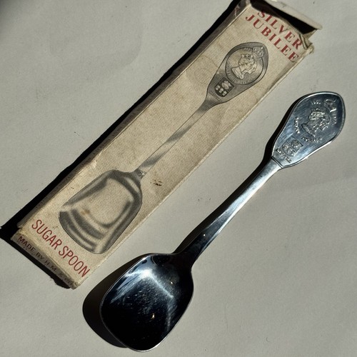 Silver jubilee sugar spoon - jubilee,