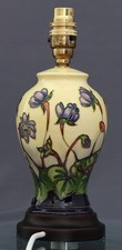 Moorcroft 'Hepatica Design' Table Lamp (65/6) by Designer Emma Bossons