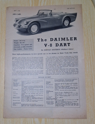 Daimler dart report from - v-8,