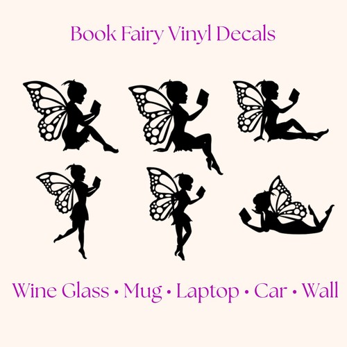 Book fairy silhouette vinyl - 6,