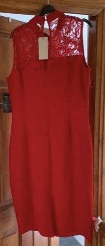 Red lace top - red,