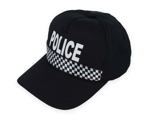 Checked police baseball cap - police,