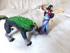 schleich mythical fantasy fairy & wolf figures