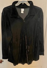 Just My Size 3x Black Velvet Boyfriend Look Jacket  Long Sleeve New With Tags