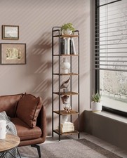 6-Tier Bookcase Bookshelf, Narrow Tall Bookcase, Slim Wooden Shelving Unit Cheap
