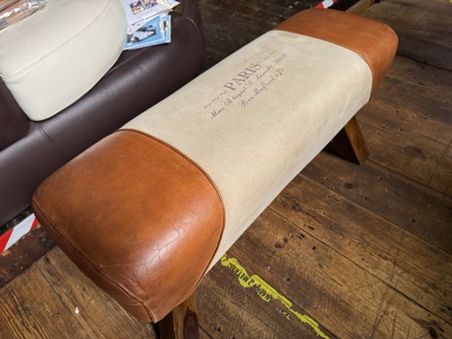 Genuine leather footstool - genuine,