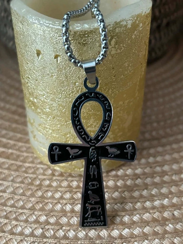 Stainless steel egyptian cross - stainless,