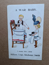 OLD POSTCARD WW1 ARTIST HUMOUR CAT WAR BABY CHURCH KITCHENER MILITARY PS 410