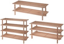Large 2 3 4 Tier Wooden Shoe Rack Shoes Storage Shelf Organiser Stand Bench Unit