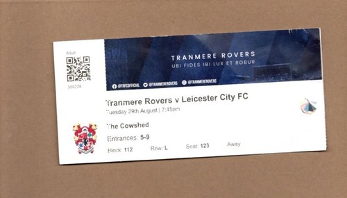 Used ticket tranmere rovers - used,