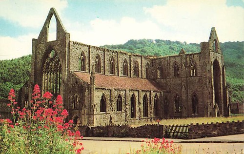 Old postcard tintern - postcard,