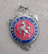 Kent FA Amateur Football League Premier Div Cup 1972 Enamel & Silver R-UP Medal