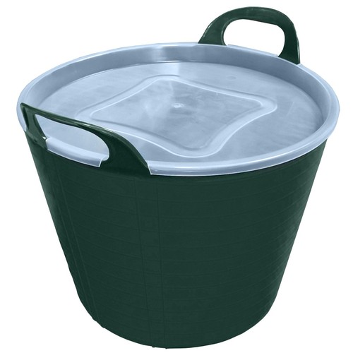 Flexi tub with lid - 42l, green